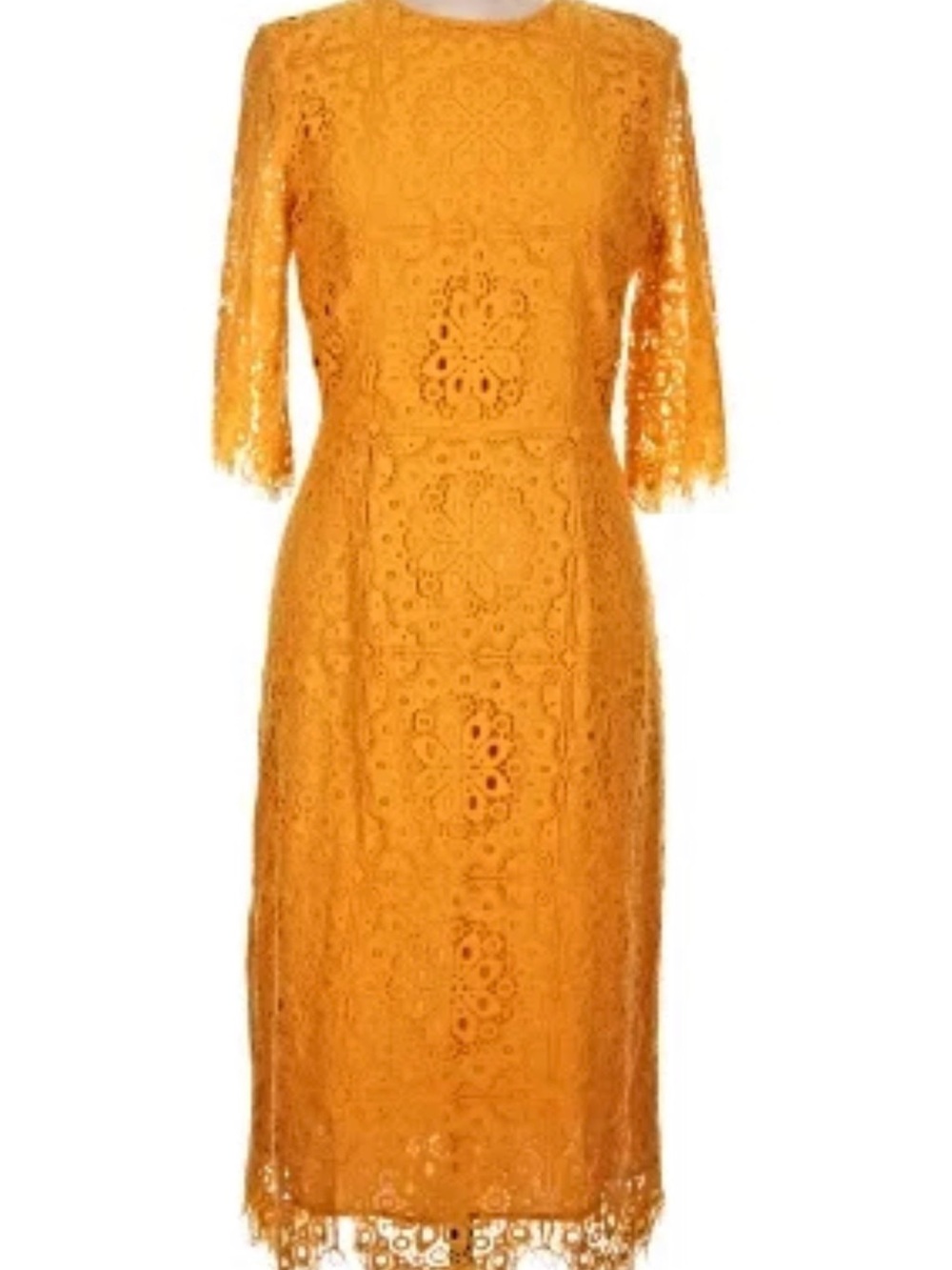 H&M sunshine gold/yellow Lace Midi cocktail Dress, like new, size 4, a stunner!